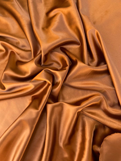 Rust Stretch Silk Charmeuse