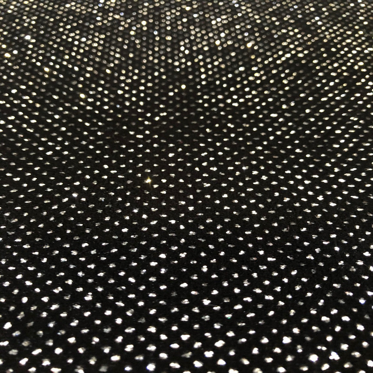 Sparkle Glitter Lurex Stretch Velvet Fabric - Iridescent Silver, Glitter Dots, 54" Width (1 Yard)