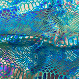 Holographic Tie Dye Taipan Snake Skin Nylon Spandex Fabric - Holographic Tie Dye Snake Skin, 60" Width (1 Yard)