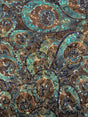 Peacock Print Sequin Mesh Fabric - Peacock Print, 4-Way Stretch, Medium Weight (1 Yard)