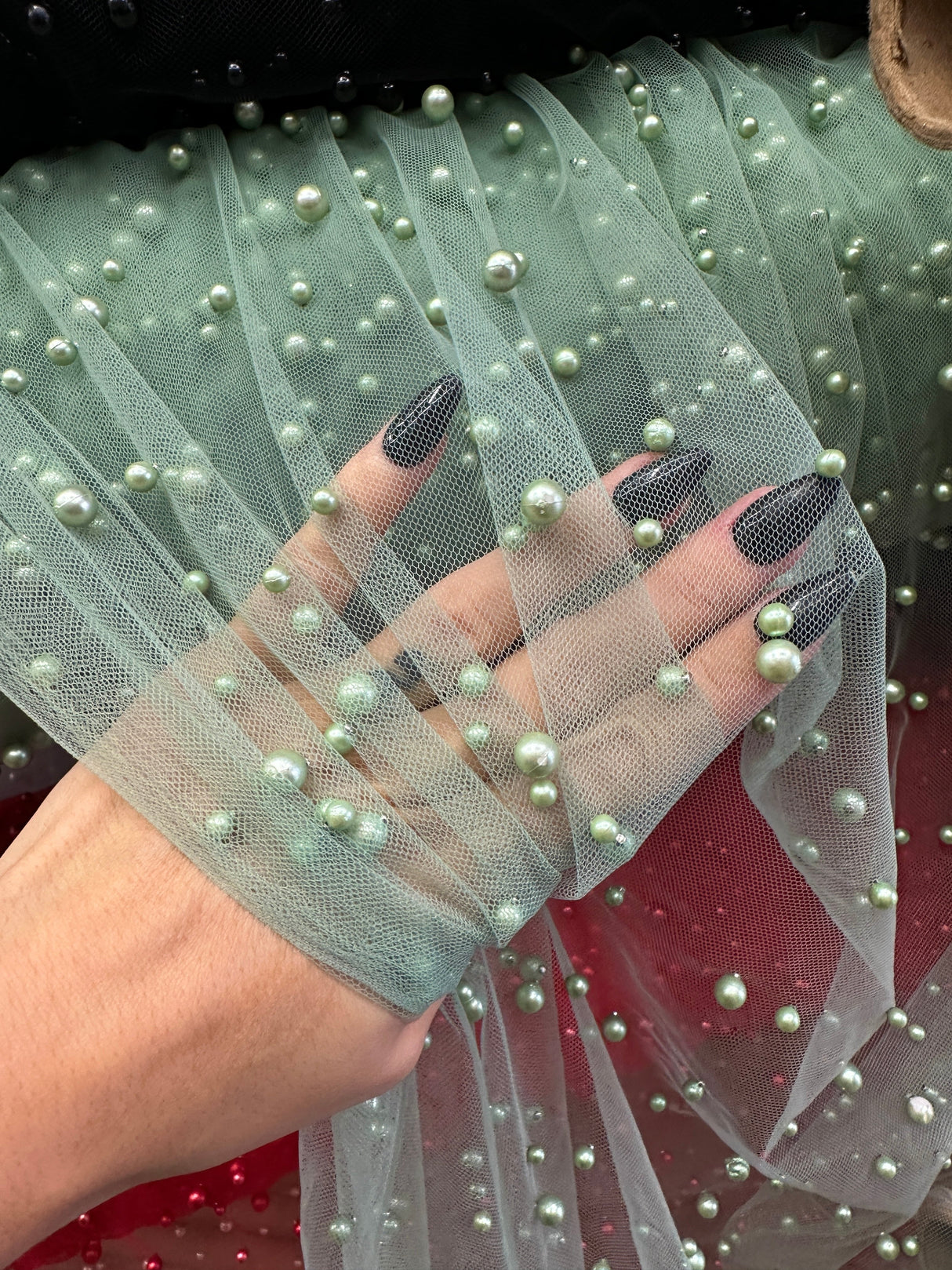 Pearl Tulle Sage Green