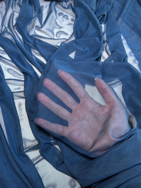 4-Way Stretch Power Mesh Indigo Blue