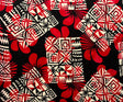 Rayon Fabric Hibiscus Geometric Floral Design