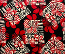 Rayon Fabric Hibiscus Geometric Floral Design
