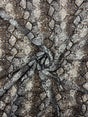 Grey Snake Print Sequin Mesh Fabric - Grey Snake Print, 4-Way Stretch, Medium Weight (1 Yard)
