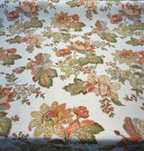 Dublique Opal Linen Rayon Fabric - Floral Jacobean Print, Opal Cream Pink Green Blue, 54" Width (1 Yard)