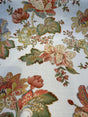 Dublique Opal Linen Rayon Fabric - Floral Jacobean Print, Opal Cream Pink Green Blue, 54" Width (1 Yard)