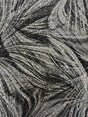 Black And White Fan Print Sequin Mesh Fabric - Black And White Fan Print, 1 Yard