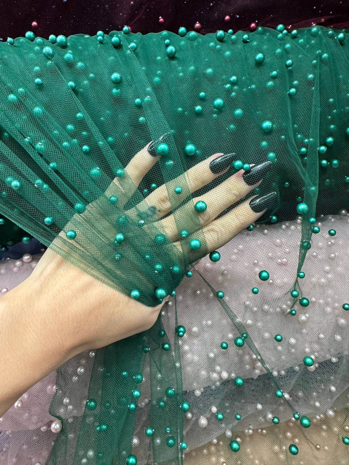 Pearl Tulle Green