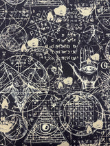 Dark Magic Polyester Spandex Fabric - Black Print, 58"/60" Width (1 Yard)