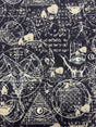 Dark Magic Polyester Spandex Fabric - Black Print, 58"/60" Width (1 Yard)