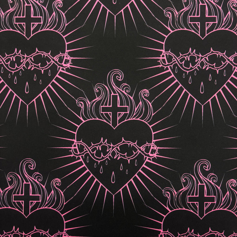 Sacred Heart Polyester Spandex Fabric - Sacred Heart Print, 58/60" Width (1 Yard)