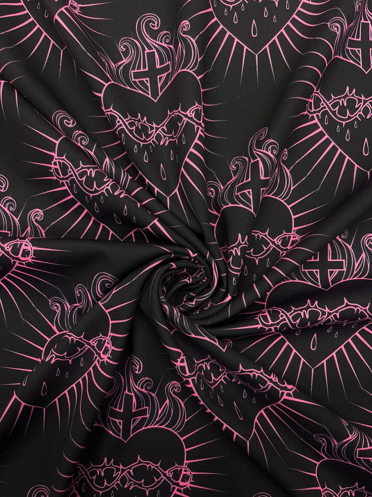 Sacred Heart Polyester Spandex Fabric - Sacred Heart Print, 58/60" Width (1 Yard)