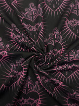 Sacred Heart Polyester Spandex Fabric - Sacred Heart Print, 58/60" Width (1 Yard)