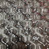 Polyester Mesh Sequin Fabric Octagon Embroidered Dull Silver Shiny Silver 55"