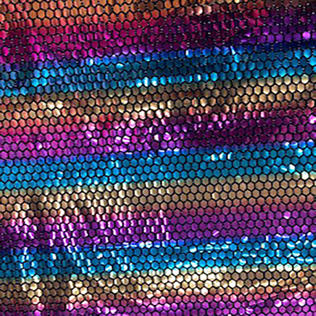 Honeycomb Sequin Nylon Metallic Spandex Fabric 60"