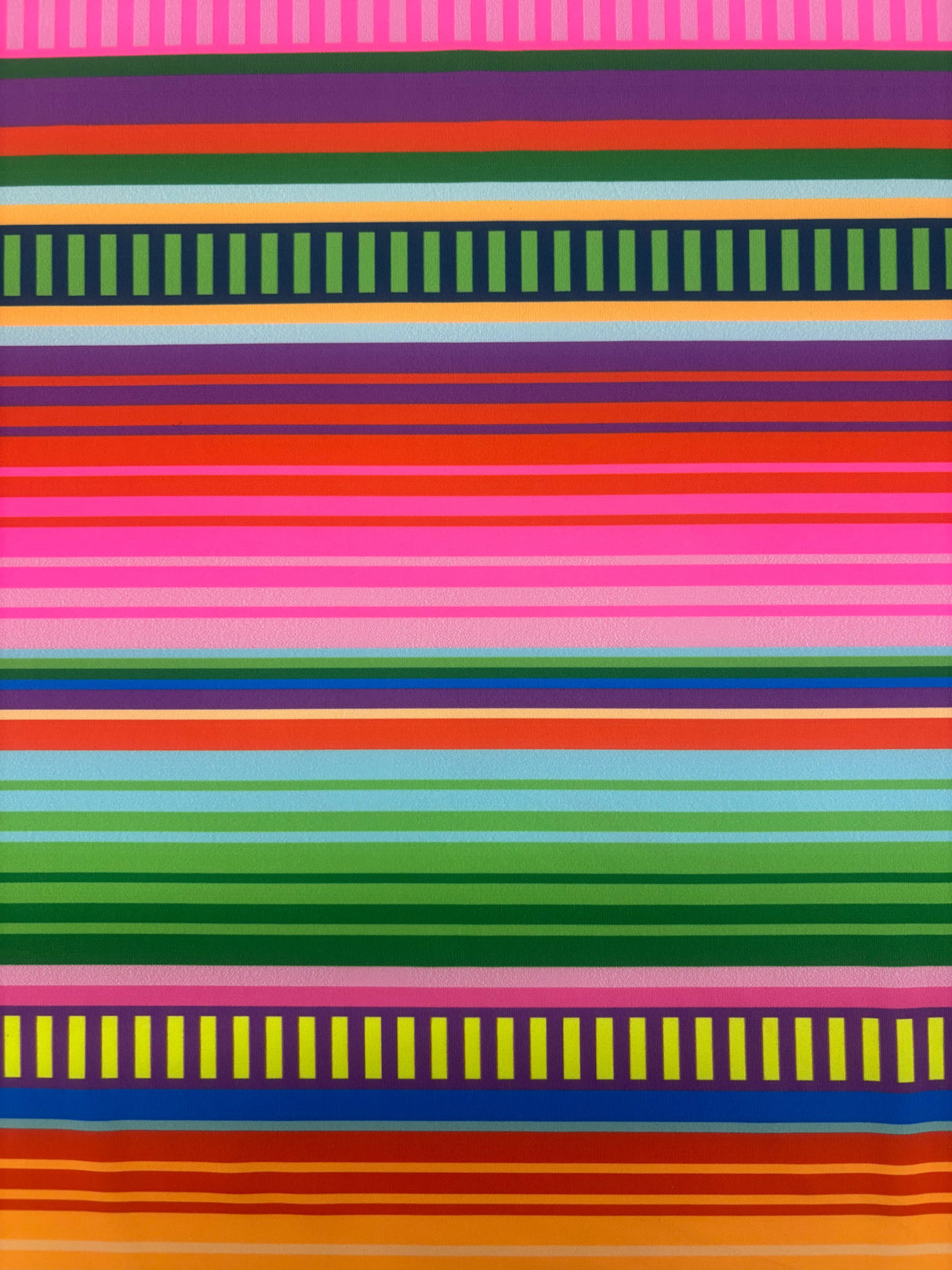 Bold Rainbow Striped Polyester Spandex Fabric - Rainbow Stripes, 58"/60" Width (1 Yard)