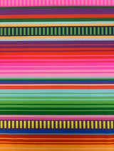 Bold Rainbow Striped Polyester Spandex Fabric - Rainbow Stripes, 58"/60" Width (1 Yard)