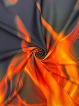 Flame Print Polyester Spandex Fabric - Flame Print, 58/60" Width (1 Yard)