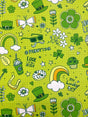 St. Patrick'S Day Polyester Spandex Fabric - Green St. Patrick'S Day Print, 58"/60" Width (1 Yard)