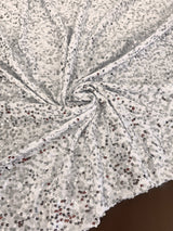 Sequin Velvet Silver White