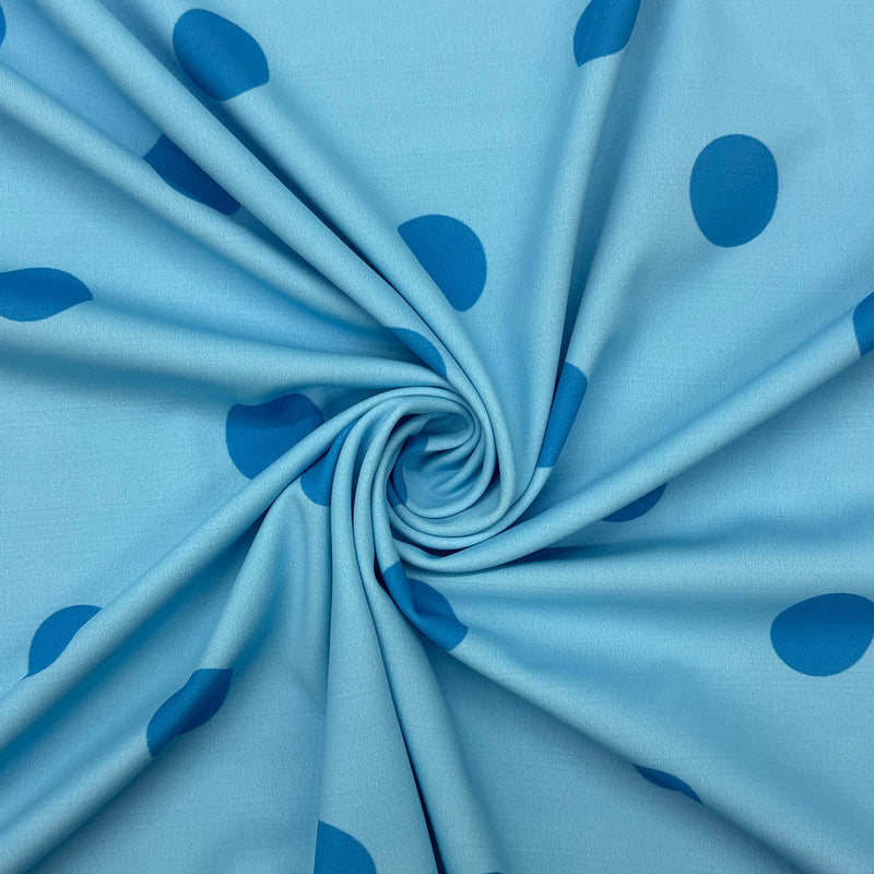 Blue Polka Dot Spandex Fabric - Blue Polka Dot, 58"/60" Width (1 Yard)