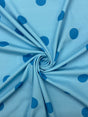 Blue Polka Dot Spandex Fabric - Blue Polka Dot, 58"/60" Width (1 Yard)