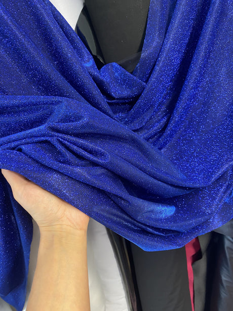 Royal Blue Stretch Metallic Lurex