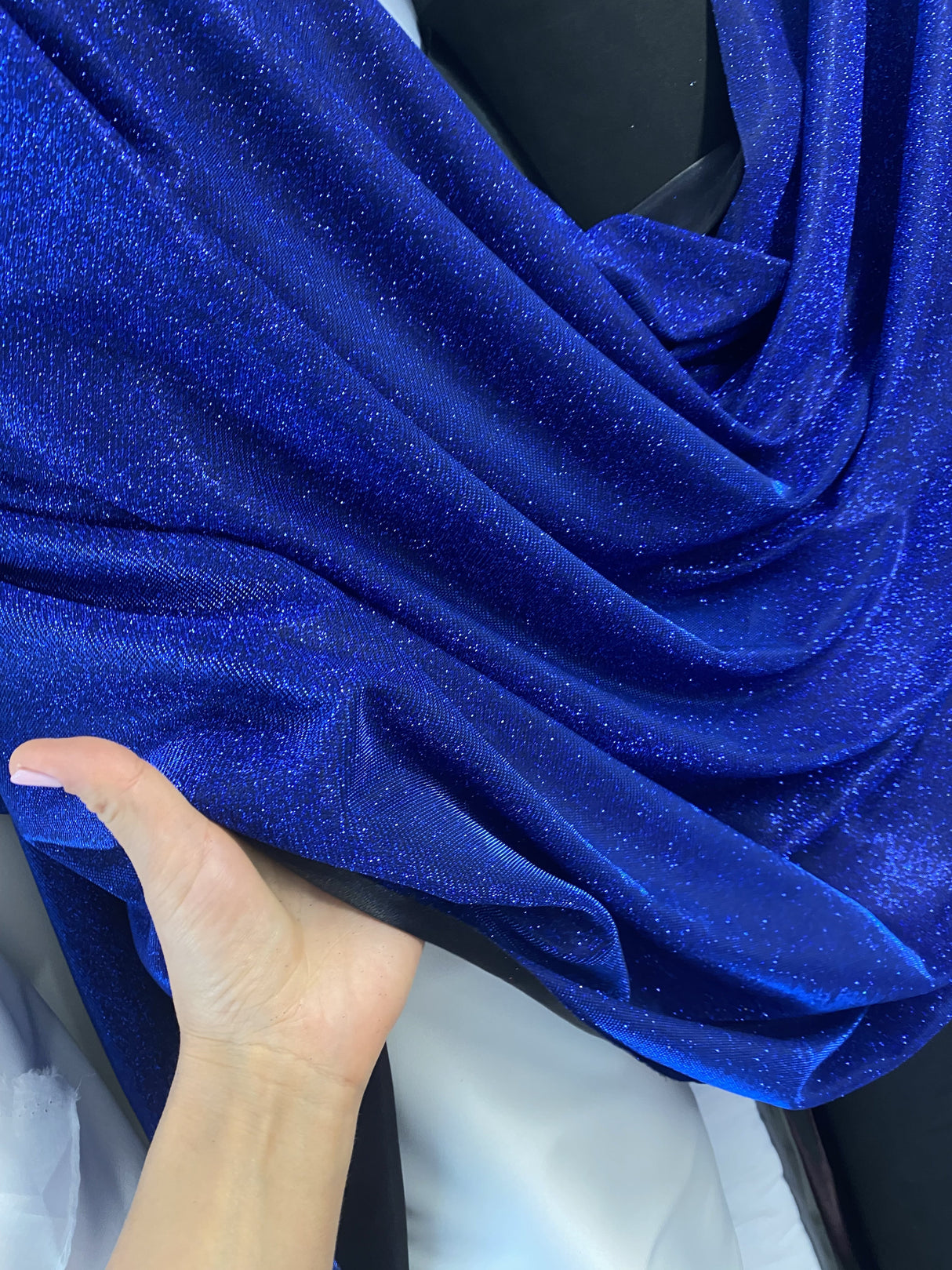 Royal Blue Stretch Metallic Lurex