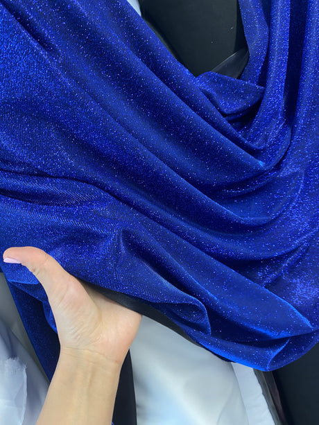 Royal Blue Stretch Metallic Lurex