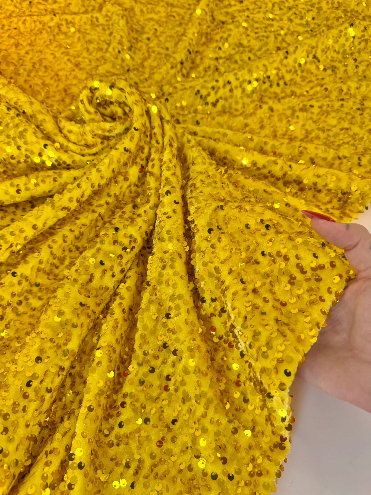 Yellow Sequin Velvet