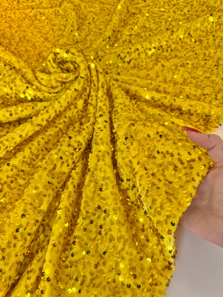Yellow Sequin Velvet