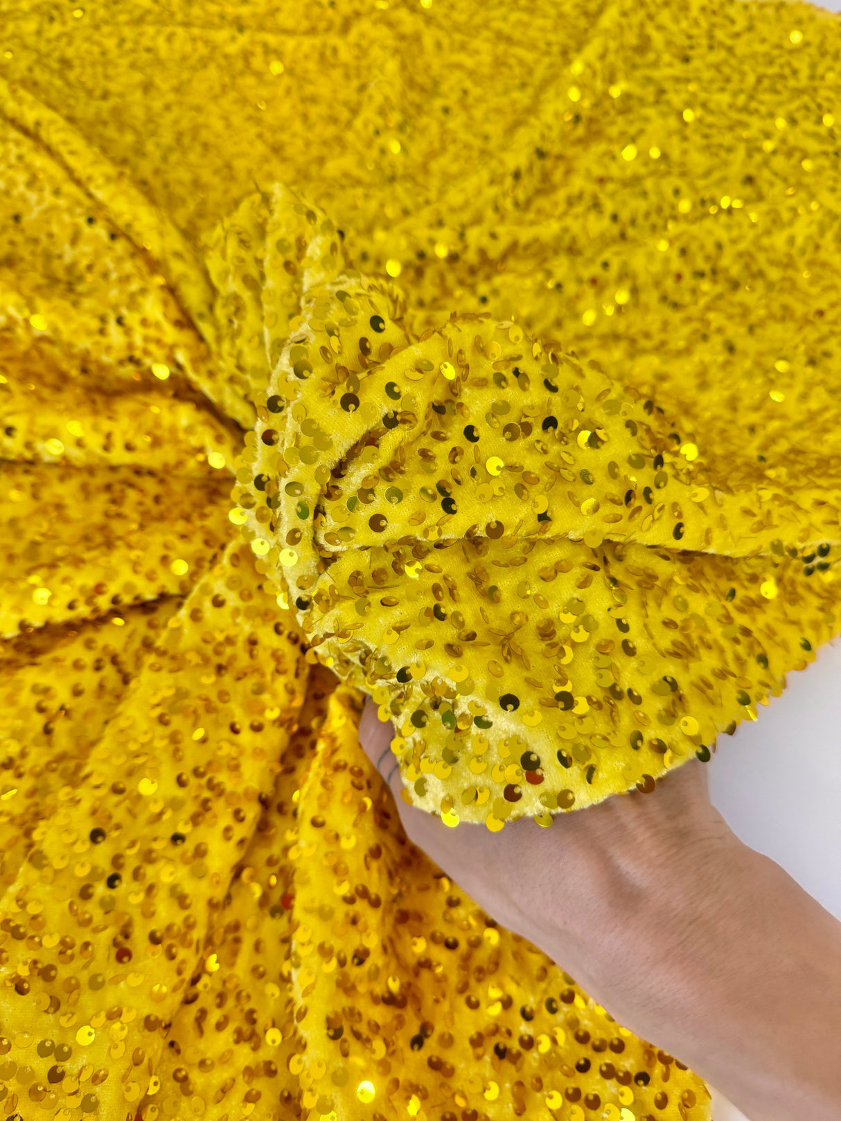Yellow Sequin Velvet