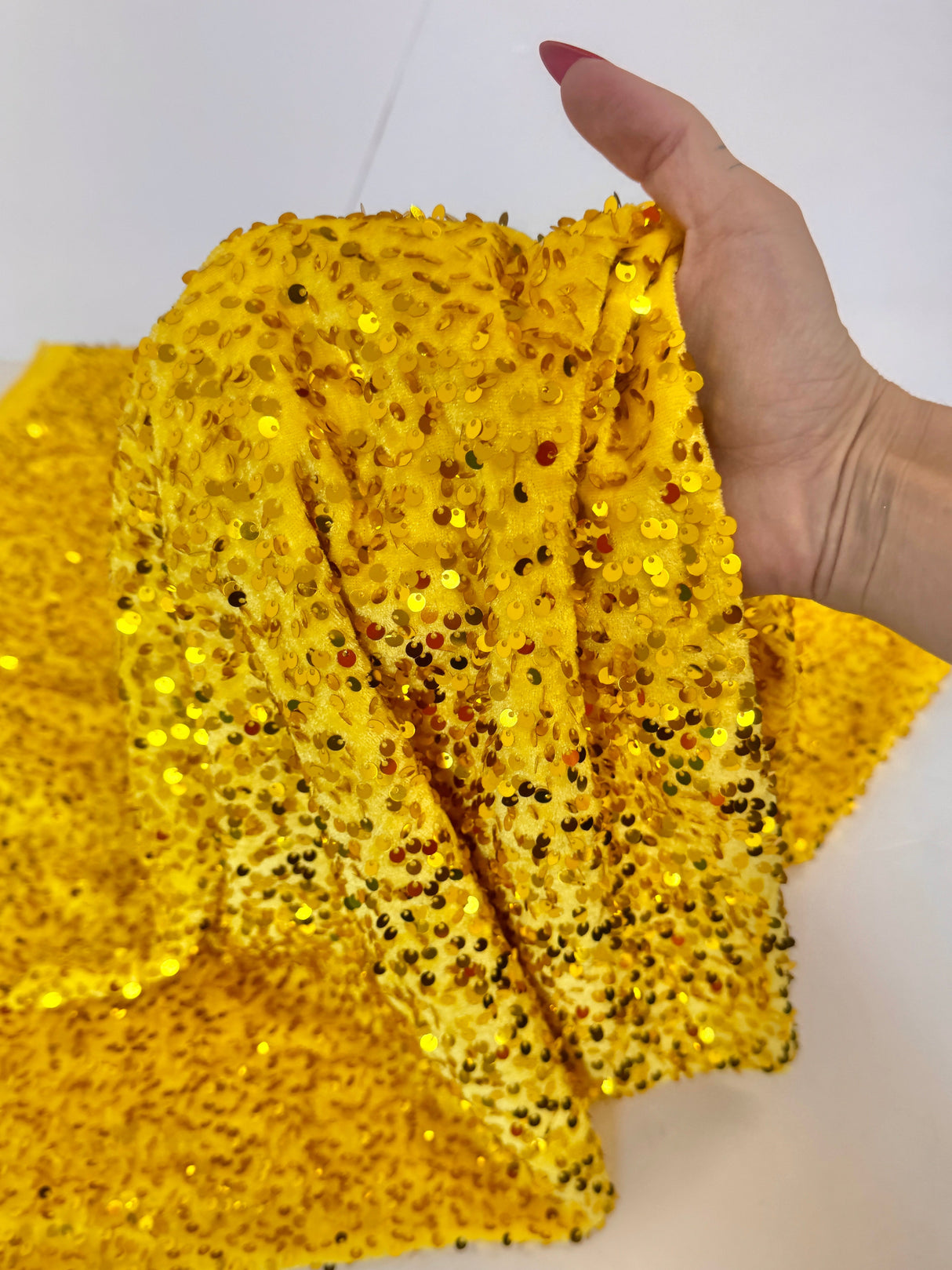 Yellow Sequin Velvet