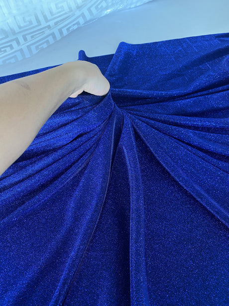 Royal Blue Stretch Metallic Lurex