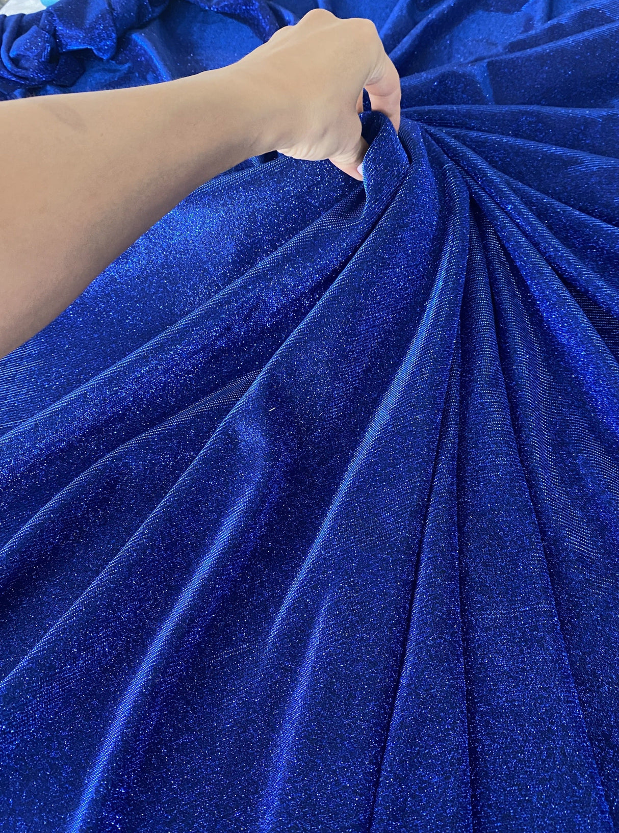 Royal Blue Stretch Metallic Lurex