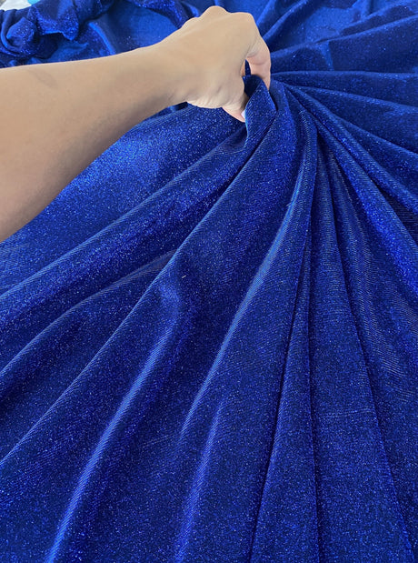 Royal Blue Stretch Metallic Lurex