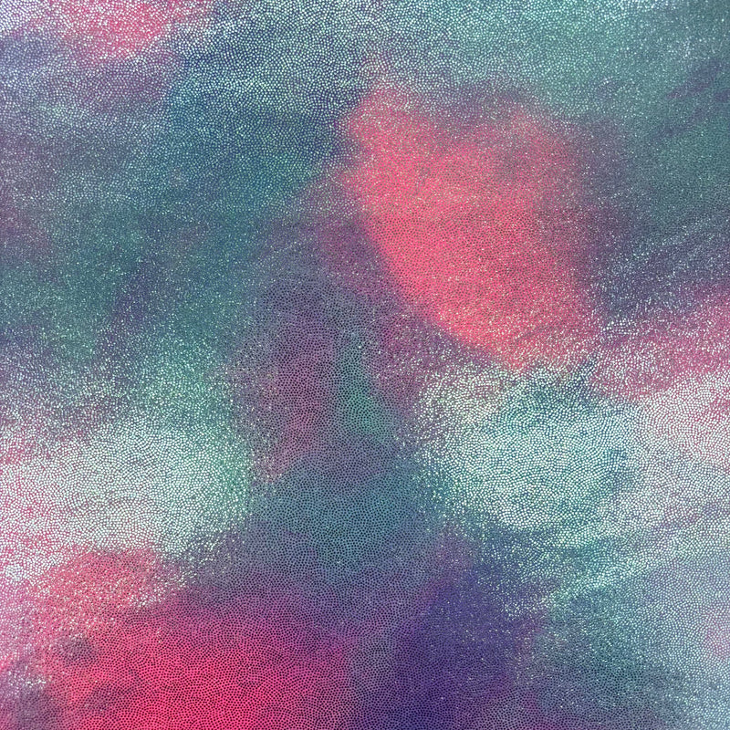 Pink Skies Mystique Spandex Fabric - Pink Printed Metallic, 36" Width (1 Yard)