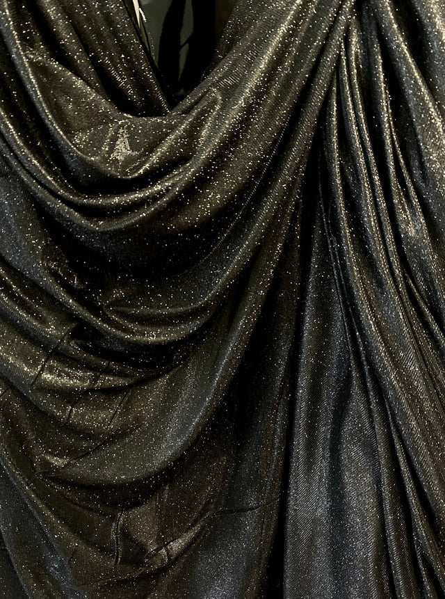 Black Stretch Metallic Lurex