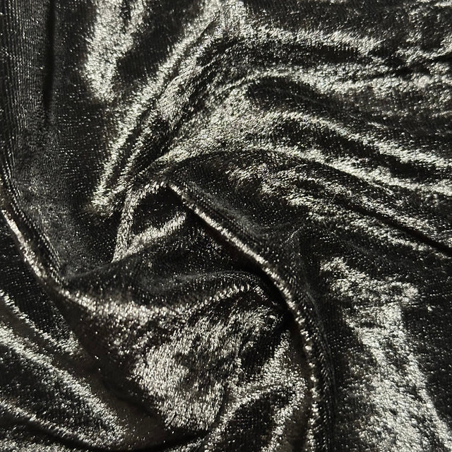 Polyester Velvet Fabric Pane Black 60" Width