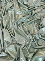 Shiny Foiled Spandex Sage Green