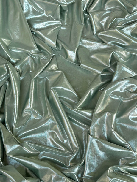Shiny Foiled Spandex Sage Green