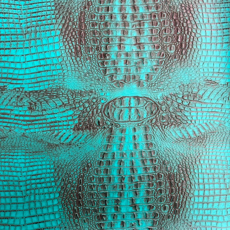 Faux Leather Vinyl Gator Fabric Two Tone