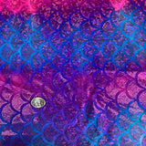 Nylon Spandex Jumbo Shell Dot Foil Fabric 60"