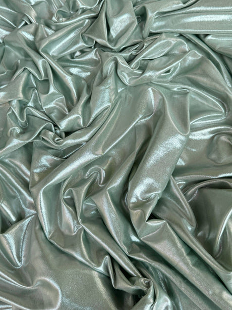 Shiny Foiled Spandex Sage Green