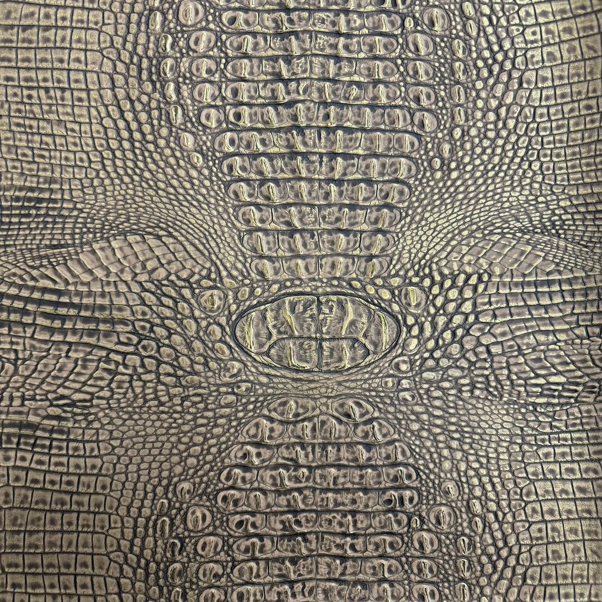Mugger Two Tone Gator Faux Leather Vinyl Fabric - Two Tone Gator Pattern, 56" Width (1 Yard)