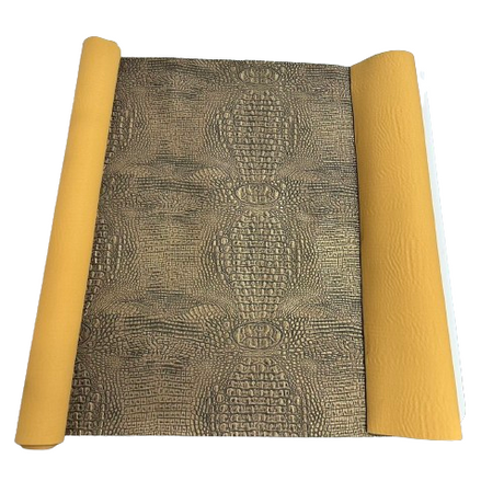 Faux Leather Vinyl Gator Fabric Two Tone