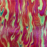Hologram Spandex Fabric Foggy Foil Lava Flame