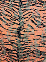Tiger Printed Stretch Lace Fabric - Orange Tiger Print, 4-Way Stretch (1 Yard)