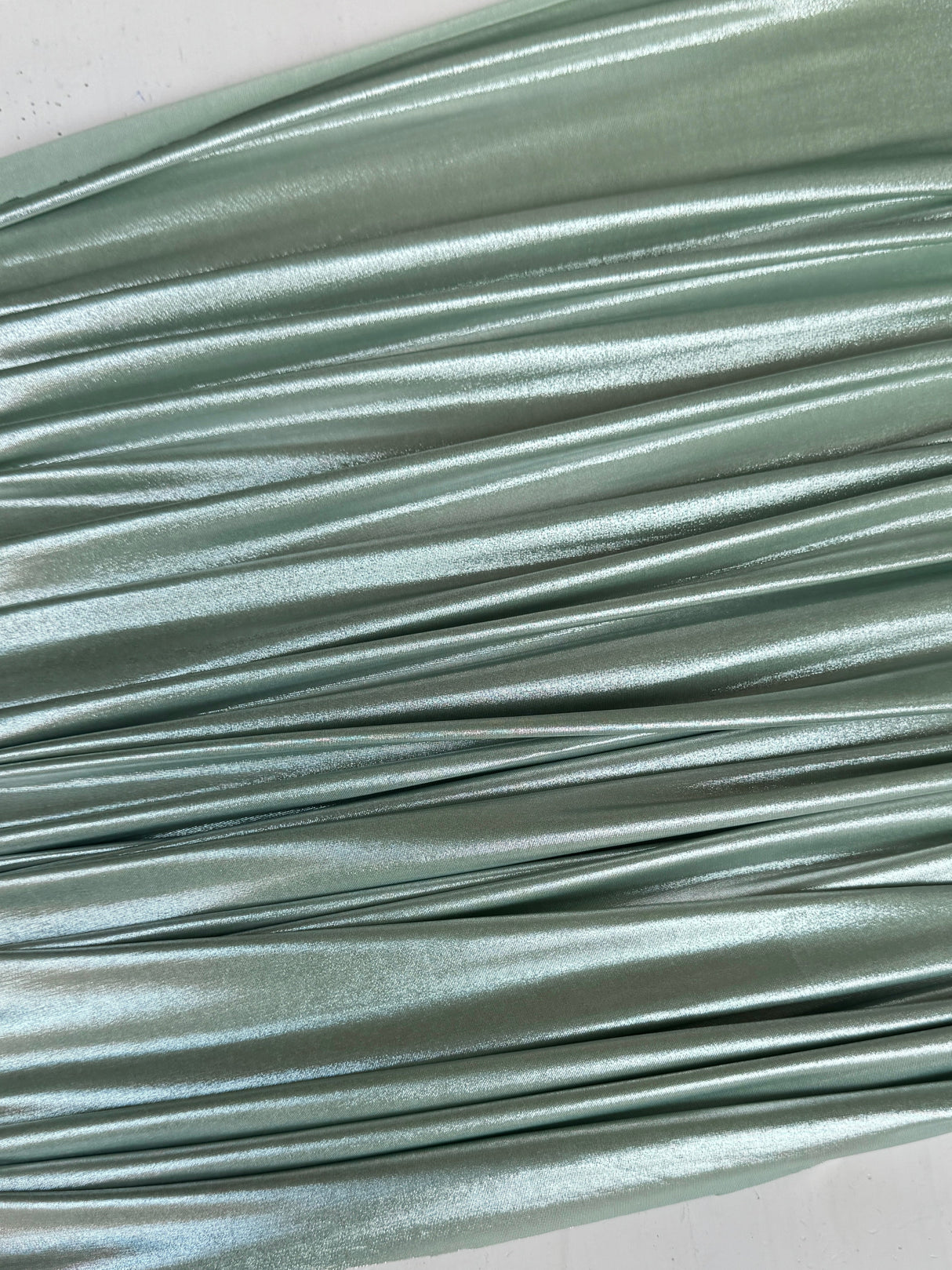Shiny Foiled Spandex Sage Green